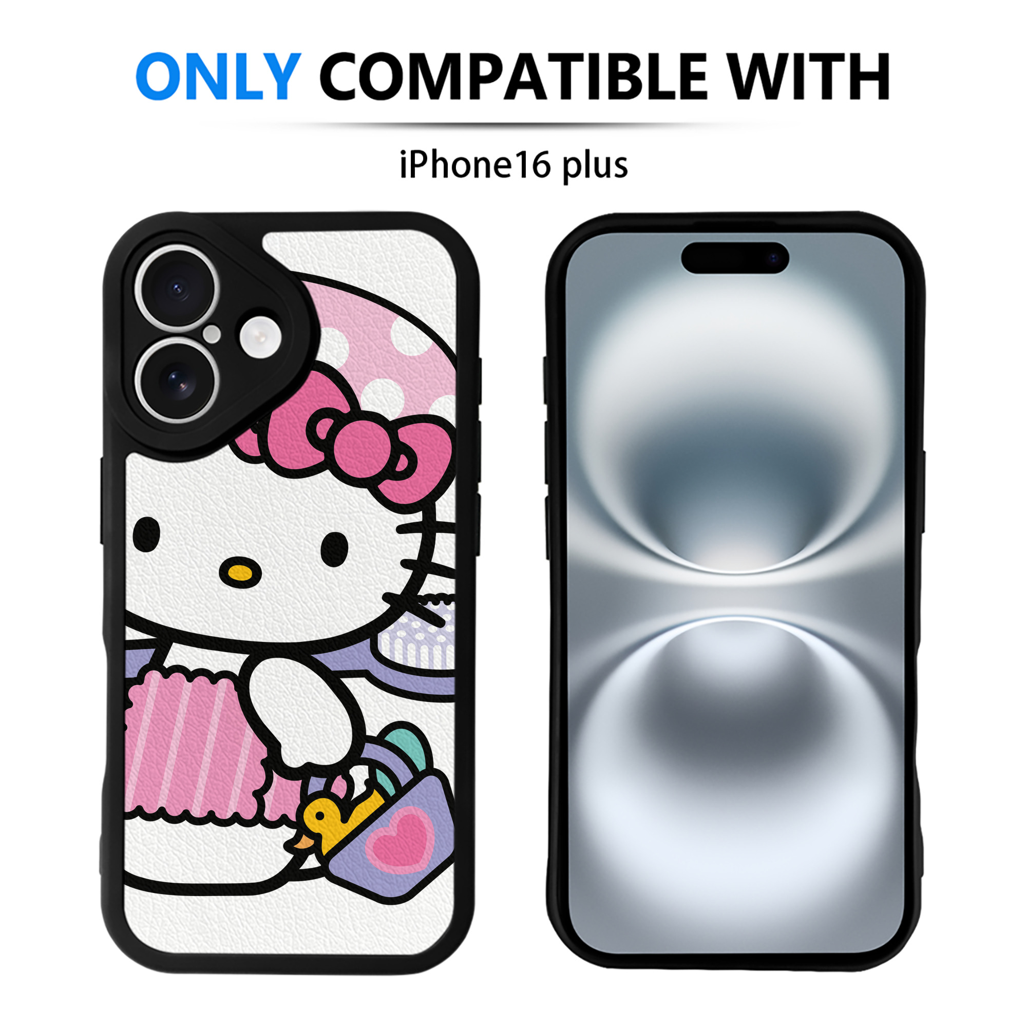 （画像用） Hello Kitty ハローキティ 【iPhone 16シリーズ対応】シリコンスマホケース（レザー調） 材質：シリコン
